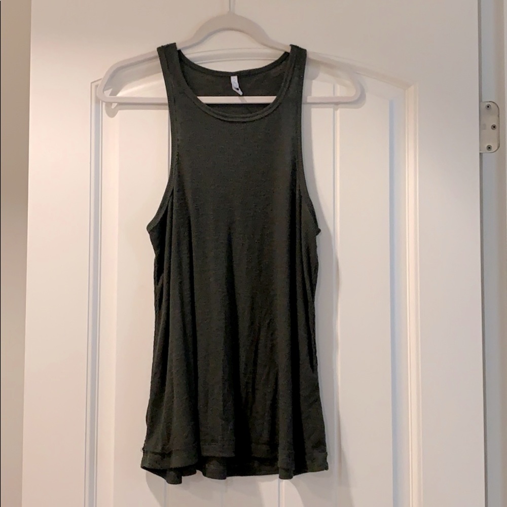 Hunter green ribbed tank
